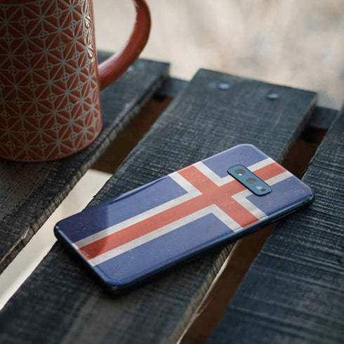 Iceland Flag Distressed Galaxy S10e Skin